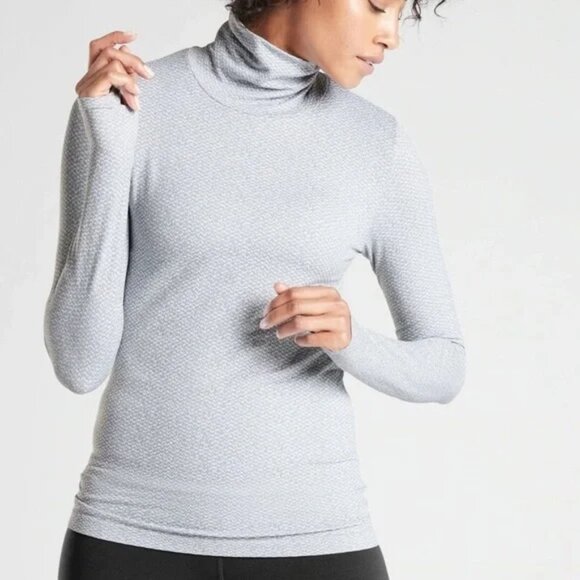 Athleta Tops - Athleta Flurry Peak Turtleneck Top (Gray) L